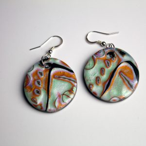Pendientes mokume metalizado