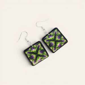 Pendientes Paraíso Floral Cuadrado