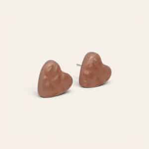 Pendientes Mini Corazón Rosa Metalizado