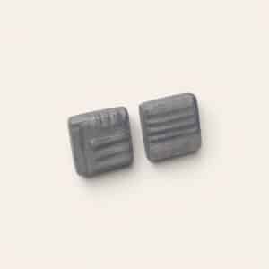 Pendientes Mini Cuadrado Plata Metalizado