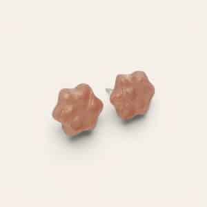 Pendientes Flor Rosa Metalizada