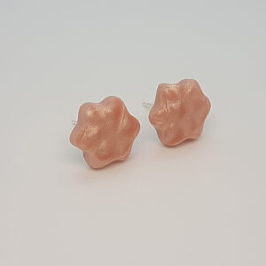 Pendientes botón metalizados flor