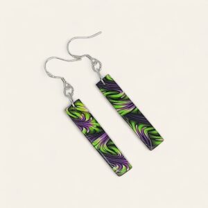 Pendientes Paraíso Floral Rectangular