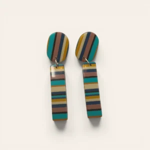 Pendientes Rayas Riviera Botón