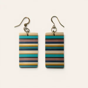 Pendientes Rayas Riviera Rectangular