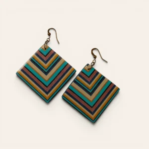 Pendientes Rayas Riviera Rombo